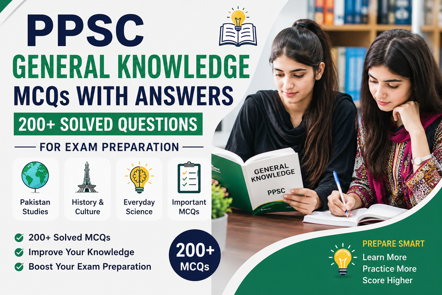 PPSC General Knowledge MCQs with Answers 200+ Solved Questions for Exam Preparation