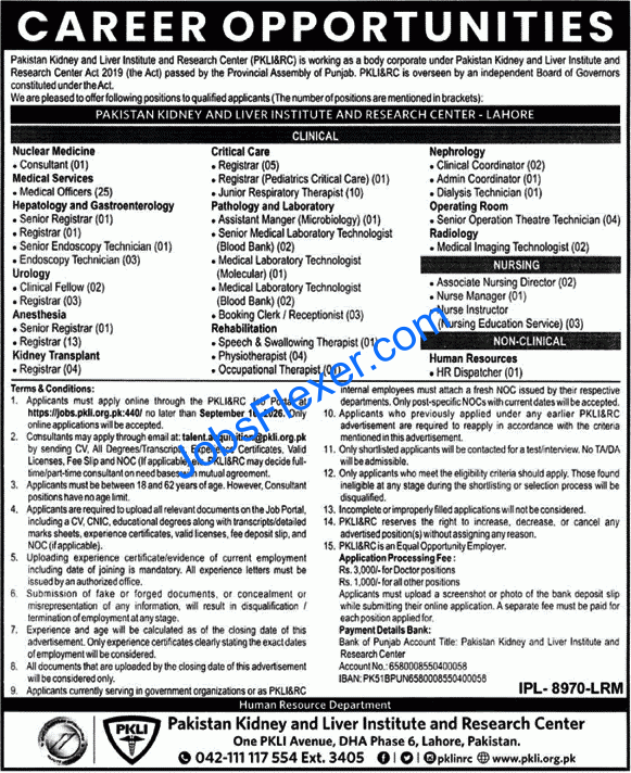 PKLI Lahore Jobs 2026